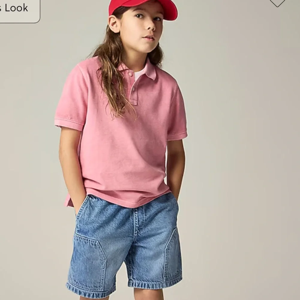 Crewcuts Kids Washed Pique Polo Shirt Boys Light Pink XXL